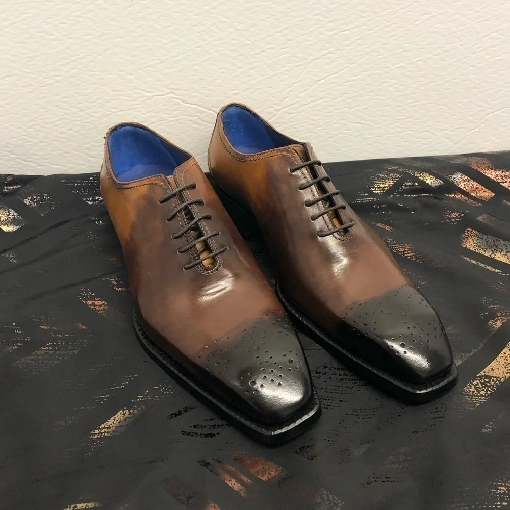 Emilio Franco shoes Italian leather cognac oxford